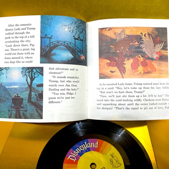 WALT DISNEY’S VTG 1979 STORY OF LADY AND THE TRAMP RECORD & 24p READ ALONG BOOK - Picture 10 of 16